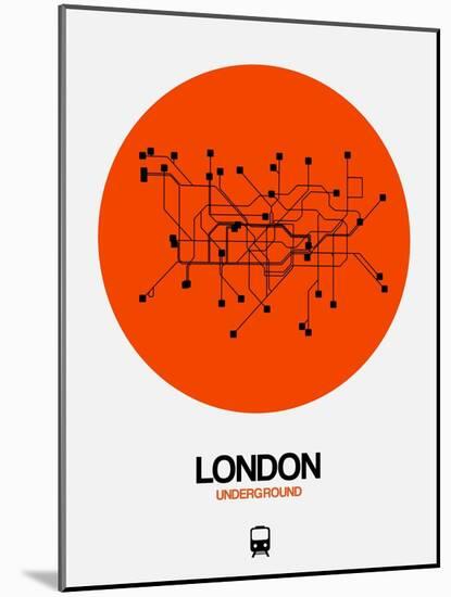London Orange Subway Map-NaxArt-Mounted Art Print