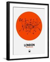 London Orange Subway Map-NaxArt-Framed Art Print