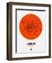 London Orange Subway Map-NaxArt-Framed Premium Giclee Print