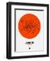 London Orange Subway Map-NaxArt-Framed Premium Giclee Print