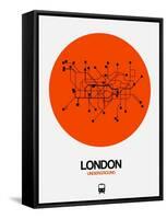 London Orange Subway Map-NaxArt-Framed Stretched Canvas