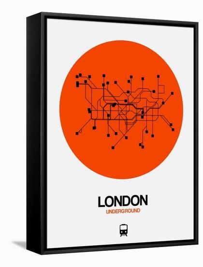 London Orange Subway Map-NaxArt-Framed Stretched Canvas