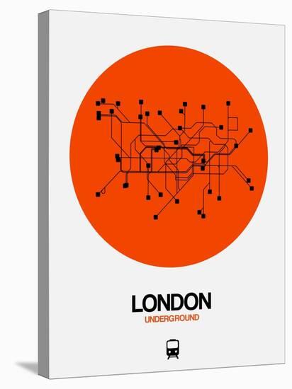 London Orange Subway Map-NaxArt-Stretched Canvas