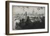 London over Embankment Gardens, 1906-Joseph Pennell-Framed Giclee Print