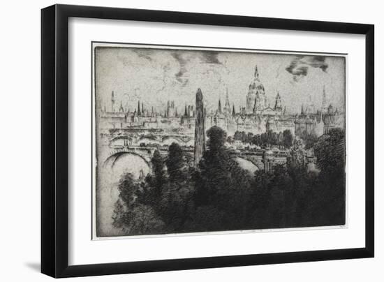 London over Embankment Gardens, 1906-Joseph Pennell-Framed Giclee Print