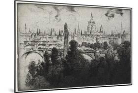 London over Embankment Gardens, 1906-Joseph Pennell-Mounted Giclee Print