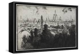 London over Embankment Gardens, 1906-Joseph Pennell-Framed Stretched Canvas