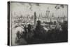 London over Embankment Gardens, 1906-Joseph Pennell-Stretched Canvas
