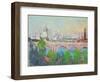 London over Waterloo Bridge-Joseph Pennell-Framed Giclee Print