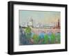 London over Waterloo Bridge-Joseph Pennell-Framed Giclee Print