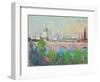 London over Waterloo Bridge-Joseph Pennell-Framed Giclee Print