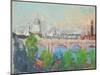 London over Waterloo Bridge-Joseph Pennell-Mounted Giclee Print