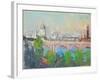 London over Waterloo Bridge-Joseph Pennell-Framed Giclee Print