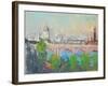 London over Waterloo Bridge-Joseph Pennell-Framed Giclee Print