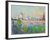 London over Waterloo Bridge-Joseph Pennell-Framed Giclee Print