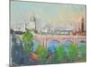 London over Waterloo Bridge-Joseph Pennell-Mounted Giclee Print