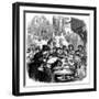 London Oyster Stall 1861-null-Framed Art Print