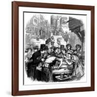 London Oyster Stall 1861-null-Framed Art Print