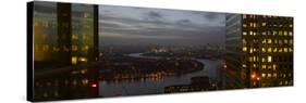 London Panorama from Citigroup Tower at Dusk with Lights in Windows Towards the River Thames-Richard Bryant-Stretched Canvas