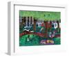 London Park, 2022 (Acrylics on Linen)-Lisa Graa Jensen-Framed Premium Giclee Print