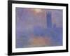 London Parliament in the Fog, c.1904-Claude Monet-Framed Giclee Print