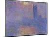 London Parliament in the Fog, c.1904-Claude Monet-Mounted Premium Giclee Print