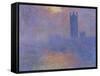London Parliament in the Fog, c.1904-Claude Monet-Framed Stretched Canvas