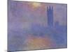 London Parliament in the Fog, c.1904-Claude Monet-Mounted Giclee Print