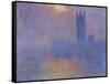 London Parliament in the Fog, c.1904-Claude Monet-Framed Stretched Canvas