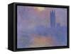 London Parliament in the Fog, c.1904-Claude Monet-Framed Stretched Canvas