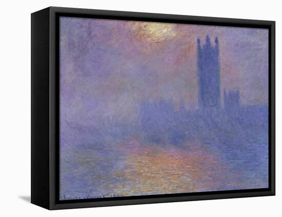 London Parliament in the Fog, c.1904-Claude Monet-Framed Stretched Canvas