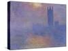 London Parliament in the Fog, c.1904-Claude Monet-Stretched Canvas