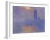 London Parliament in the Fog, c.1904-Claude Monet-Framed Giclee Print