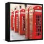 London Phoneboxes-Wild Apple Portfolio-Framed Stretched Canvas