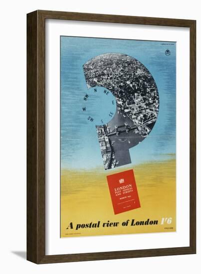 London Post Offices and Streets March 1953', a Postal View of London 1'6-HW Browning-Framed Art Print