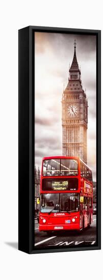 London Red Bus and Big Ben - City of London - UK - England - Photography Door Poster-Philippe Hugonnard-Framed Stretched Canvas