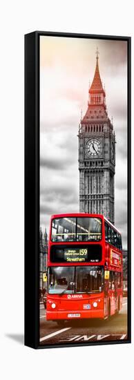 London Red Bus and Big Ben - City of London - UK - England - Photography Door Poster-Philippe Hugonnard-Framed Stretched Canvas