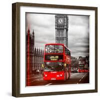 London Red Bus and Big Ben - City of London - UK - England - United Kingdom - Europe-Philippe Hugonnard-Framed Photographic Print