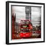 London Red Bus and Big Ben - City of London - UK - England - United Kingdom - Europe-Philippe Hugonnard-Framed Photographic Print