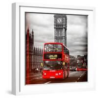 London Red Bus and Big Ben - City of London - UK - England - United Kingdom - Europe-Philippe Hugonnard-Framed Photographic Print