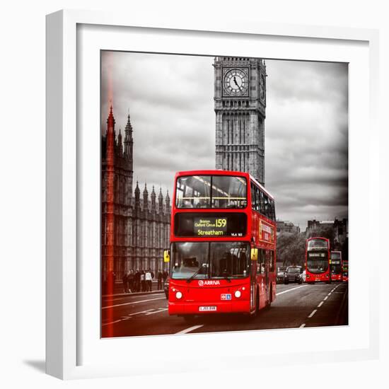 London Red Bus and Big Ben - City of London - UK - England - United Kingdom - Europe-Philippe Hugonnard-Framed Photographic Print