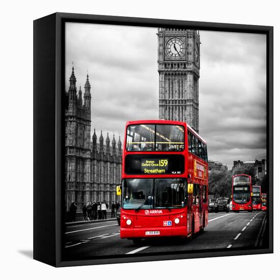 London Red Bus and Big Ben - City of London - UK - England - United Kingdom - Europe-Philippe Hugonnard-Framed Stretched Canvas