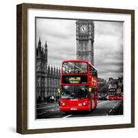 London Red Bus and Big Ben - City of London - UK - England - United Kingdom - Europe-Philippe Hugonnard-Framed Photographic Print