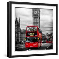 London Red Bus and Big Ben - City of London - UK - England - United Kingdom - Europe-Philippe Hugonnard-Framed Photographic Print