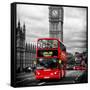 London Red Bus and Big Ben - City of London - UK - England - United Kingdom - Europe-Philippe Hugonnard-Framed Stretched Canvas