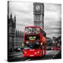 London Red Bus and Big Ben - City of London - UK - England - United Kingdom - Europe-Philippe Hugonnard-Stretched Canvas