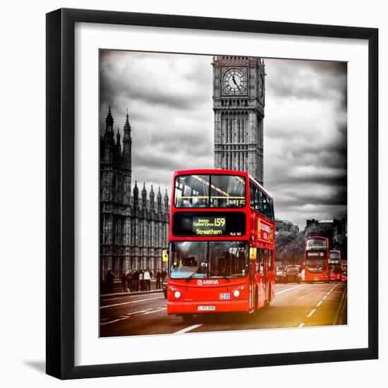 London Red Bus and Big Ben - City of London - UK - England - United Kingdom - Europe-Philippe Hugonnard-Framed Photographic Print