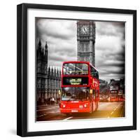 London Red Bus and Big Ben - City of London - UK - England - United Kingdom - Europe-Philippe Hugonnard-Framed Photographic Print