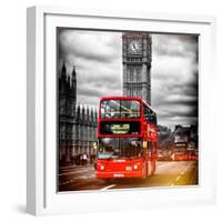 London Red Bus and Big Ben - City of London - UK - England - United Kingdom - Europe-Philippe Hugonnard-Framed Photographic Print