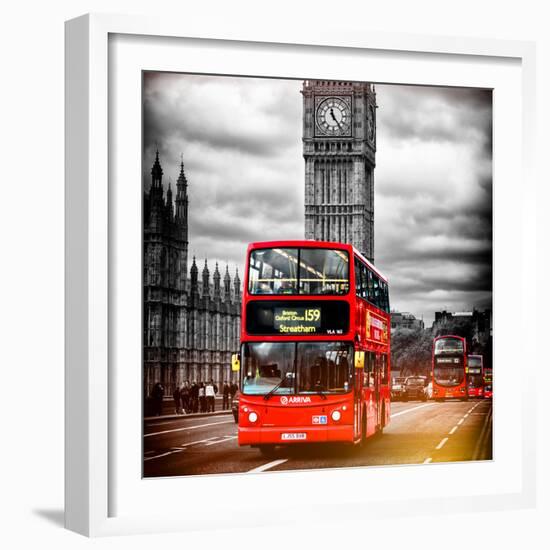 London Red Bus and Big Ben - City of London - UK - England - United Kingdom - Europe-Philippe Hugonnard-Framed Photographic Print